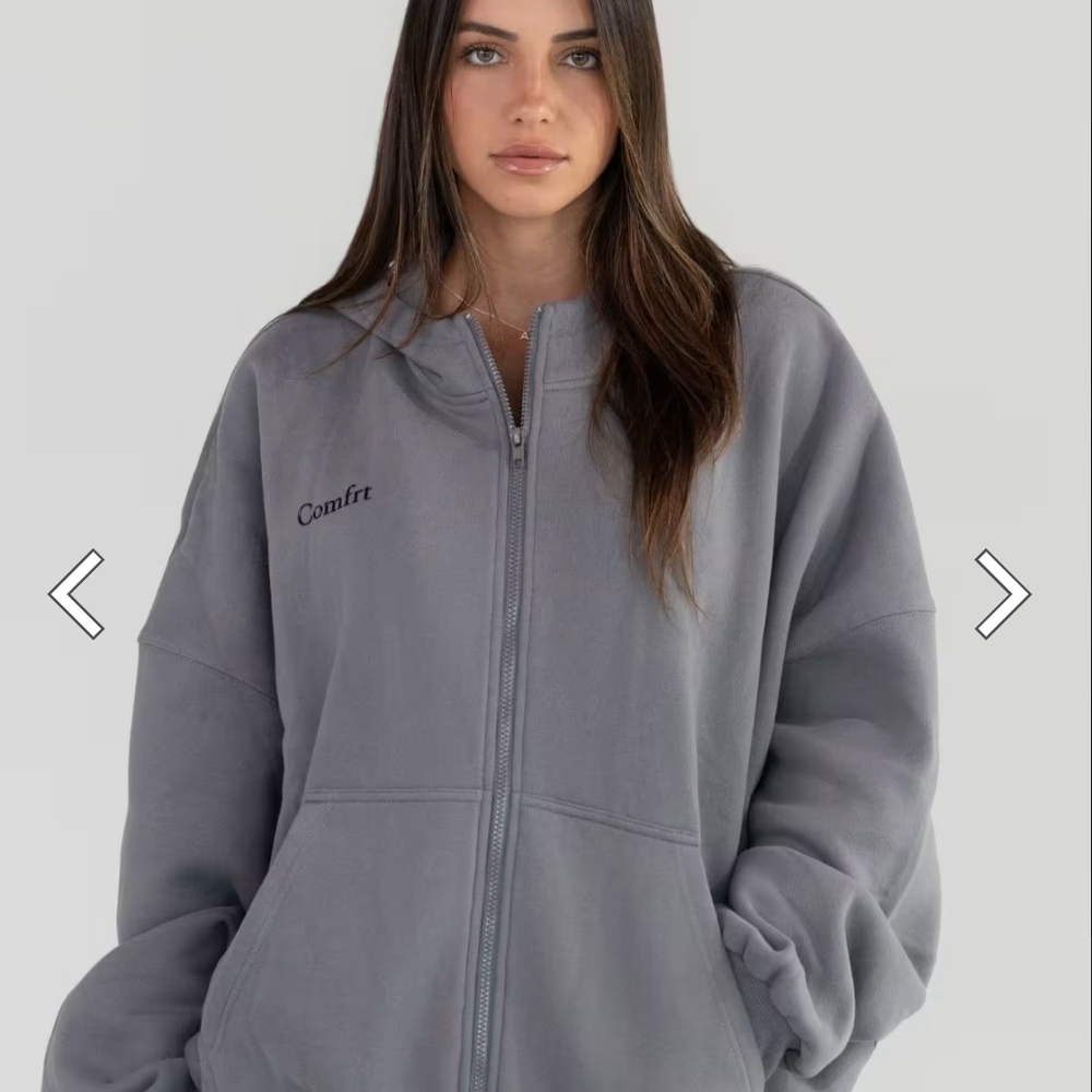 Comfrt Women's Cozy Gray Zip-Up Hoodie- EUC- ONLY WORE ONCE